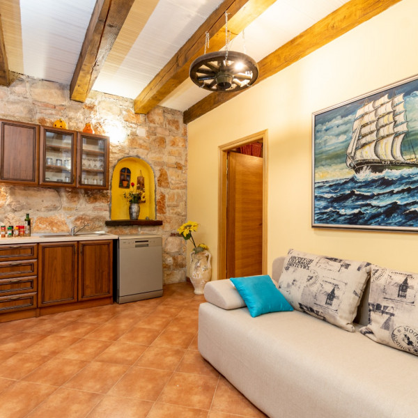 Soggiorno, Apartments Lost Paradise, Apartments Lost Paradise Rovinj-Rovigno in solitudine con piscina, Istria, Croazia Rovinjsko Selo